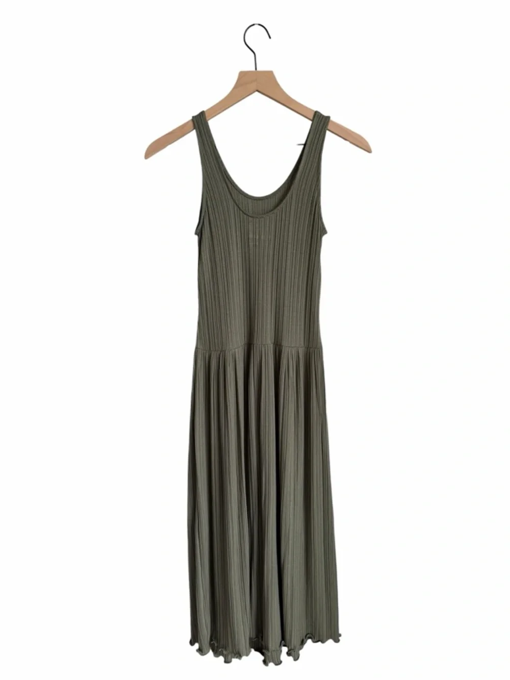 Everlane The Rib Soft Knit Scoop Neck Dress Olive Green Size XS - Picture 7 of 11